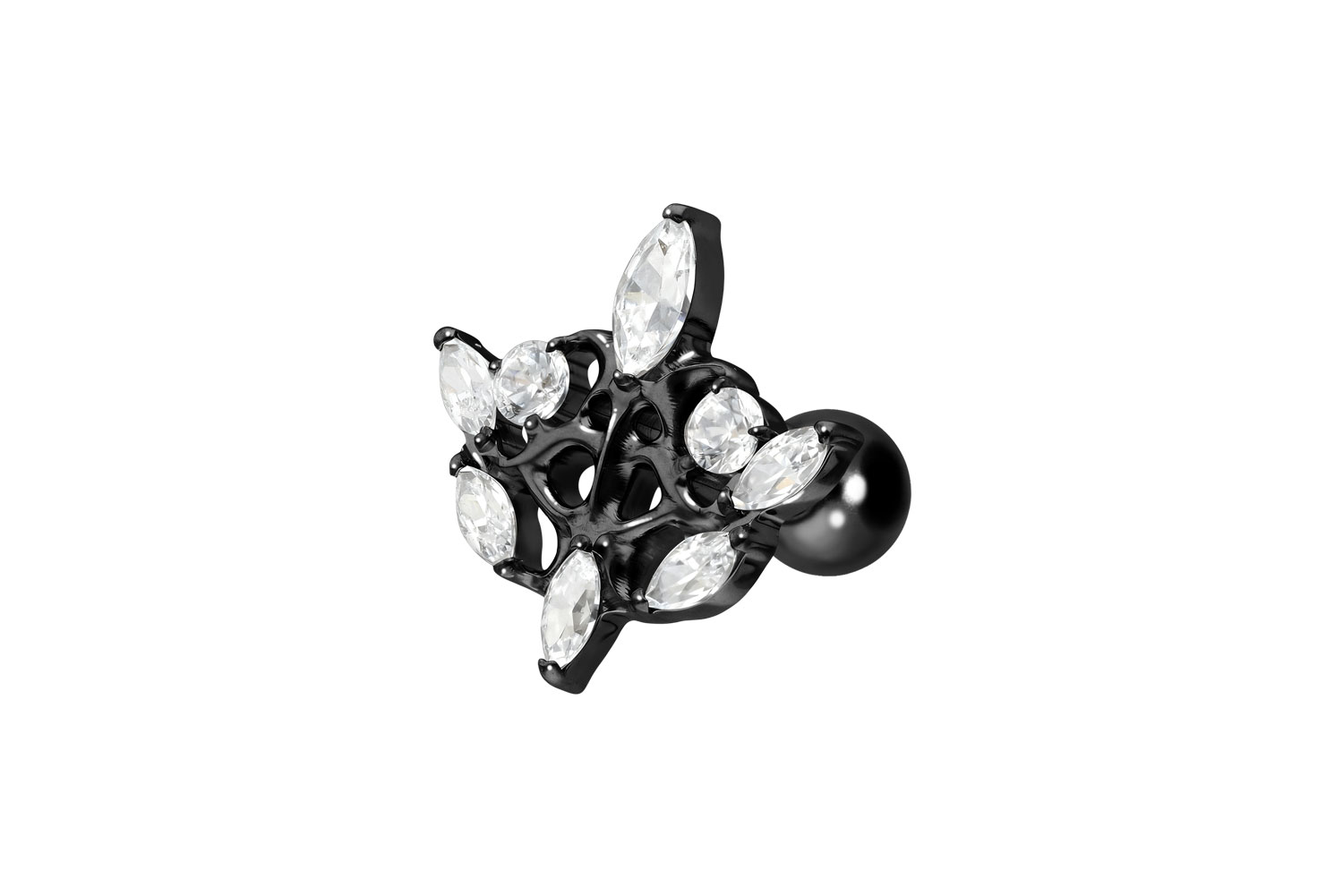 Titan Ohrpiercing mit Innengewinde GOTISCHES DESIGN